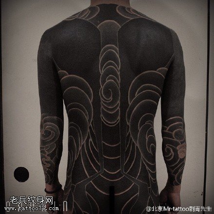 日本风黑灰风格图腾纹身图案