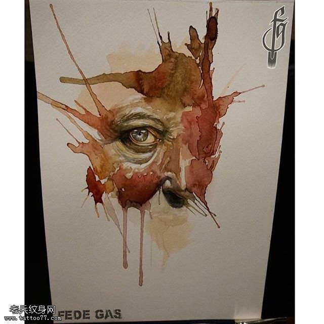 手稿涂鸦眼睛纹身图案
