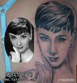 欧美女明星肖像纹身图案