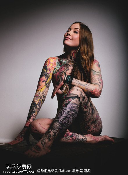 日本艺妓菊花图腾纹身图案