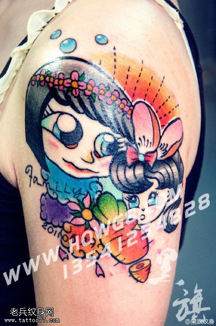 漂亮的母女俩纹身图案