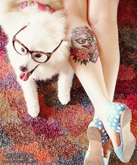 萌化了超可爱的狗狗纹身图案