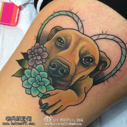 呆萌的狗狗纹身图案