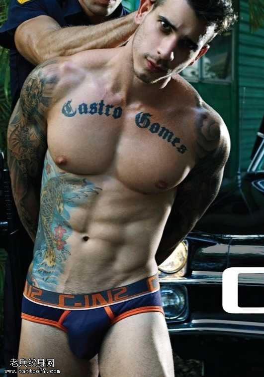 欧美胸部手臂纹身图案