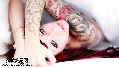 手臂妩媚美女图腾纹身图案