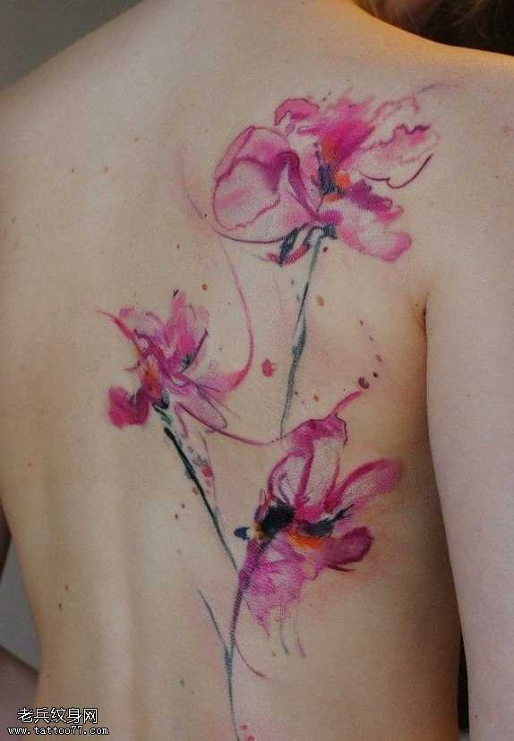 肩部漂亮的水墨画纹身图案