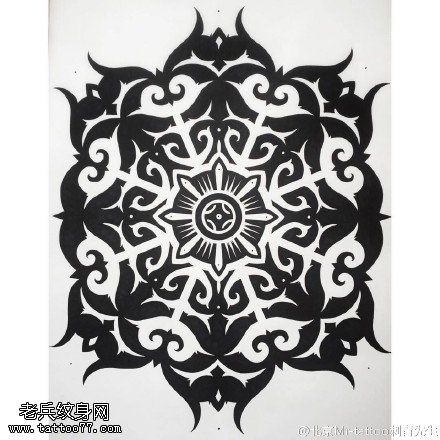 手稿梵花纹身图案