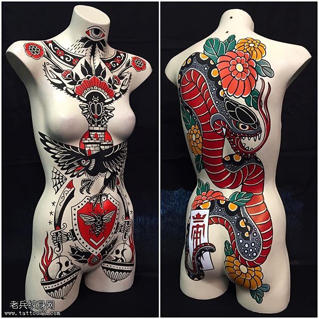 手稿的传统龙图腾纹身图案