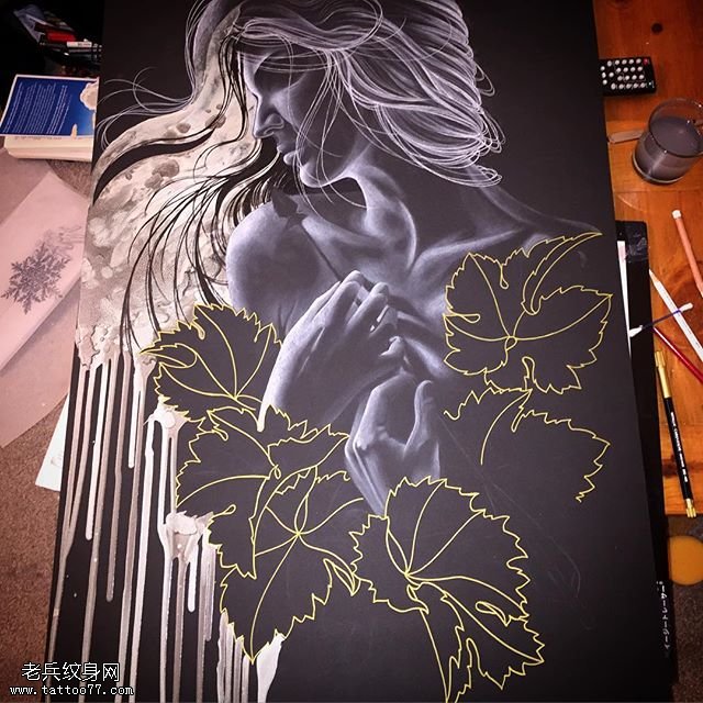 手臂的艺术美女纹身图案