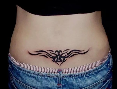 腰腹部经典藤蔓  图腾纹身