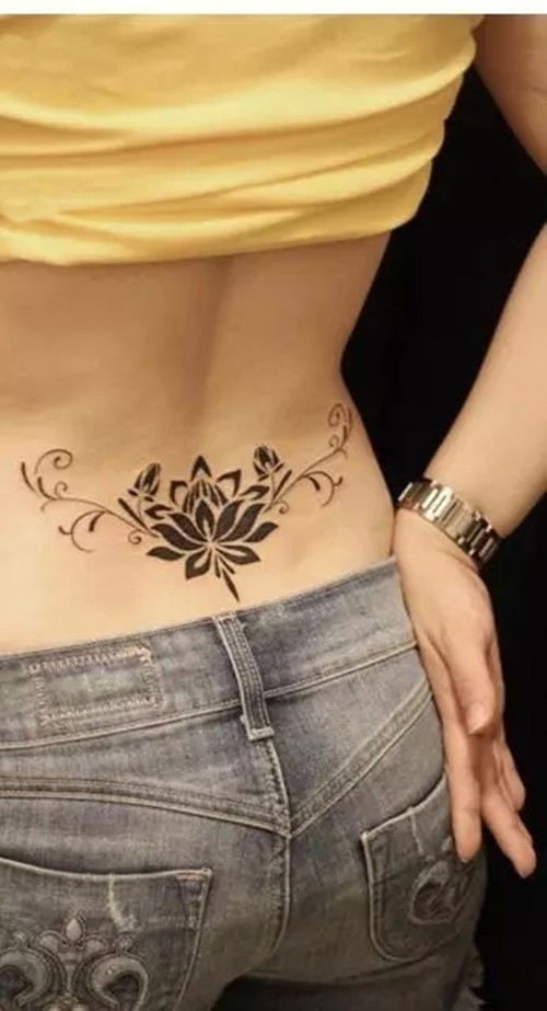 腰腹部经典藤蔓  图腾纹身