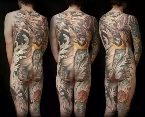 复古全甲纹身