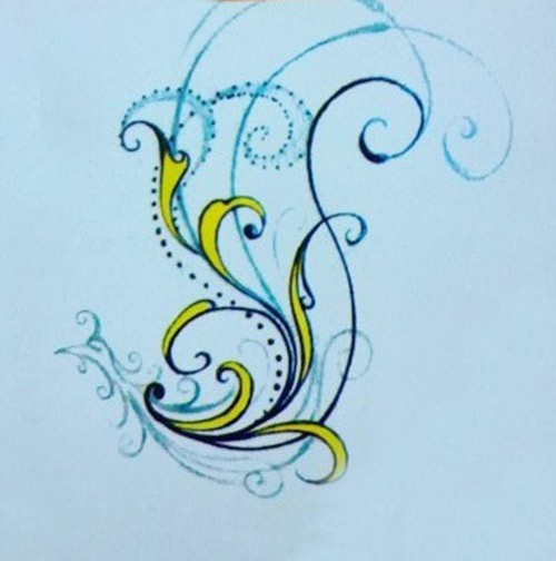 一组好看的藤蔓纹身手稿欣赏