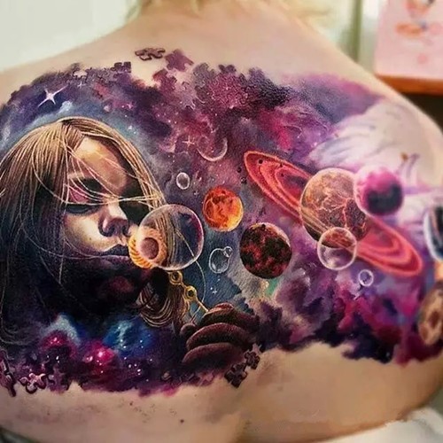 无垠的宇宙  时尚纹身