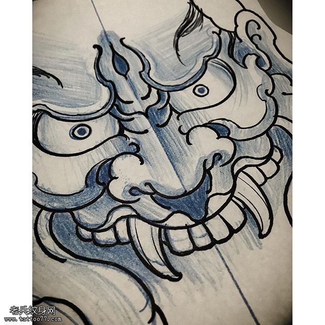 手稿经典素描般若纹身图案