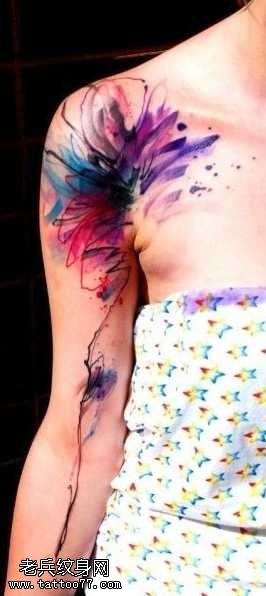 欧美水墨画纹身图案