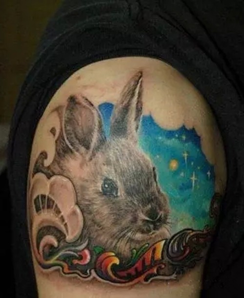 萌萌的小兔子纹身