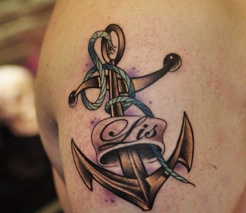 水手风格船锚纹身