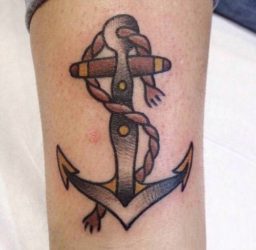 水手风格船锚纹身