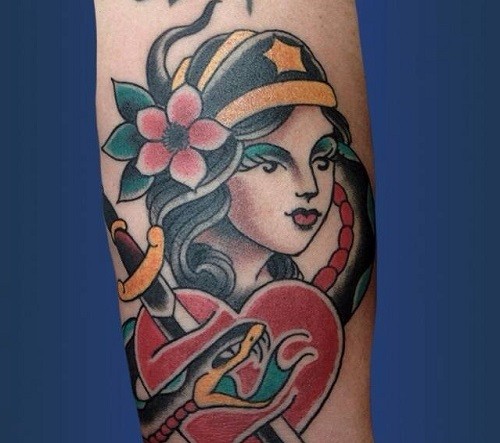 欧美school风纹身