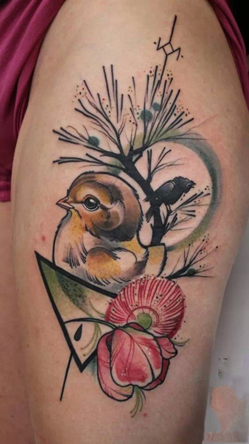 清新古典飞鸟纹身素材集