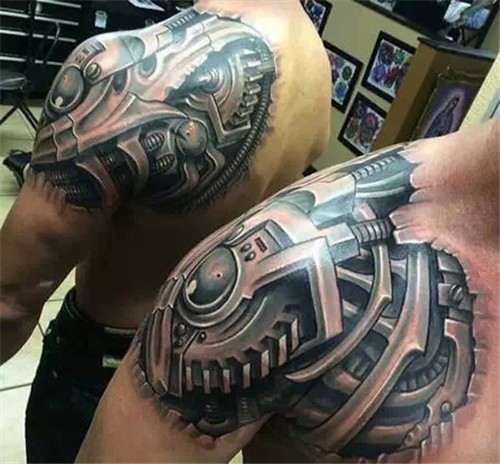超有个性的机械纹身