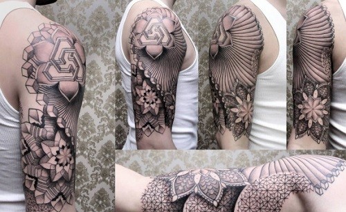 “灵性几何”纹身艺术来自以色列艺术家哈伊姆