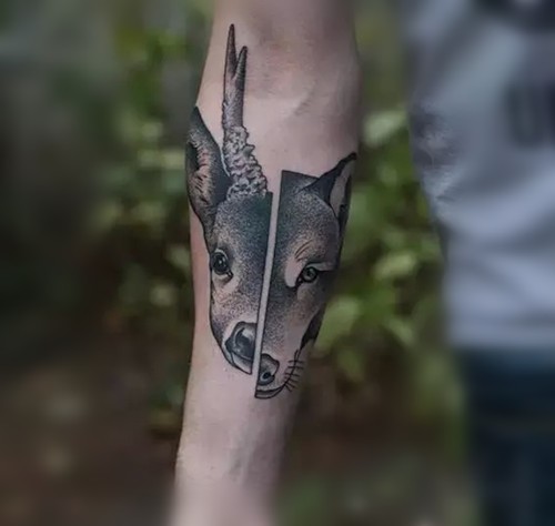 德国纹身师Valentin Hirsch的创意拼接纹身