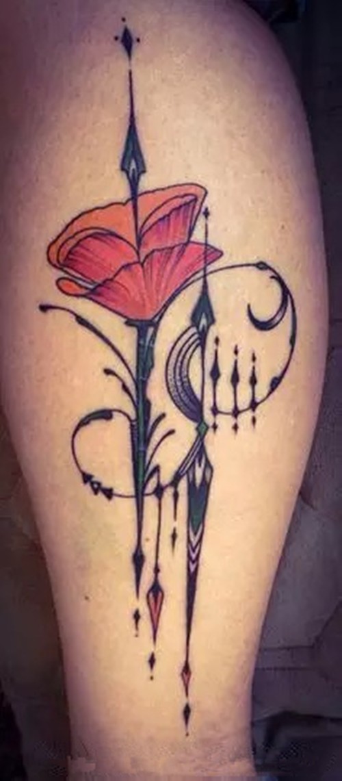 令人窒息的美  罂粟花纹身