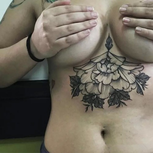 唯美黑灰花草纹身作品集