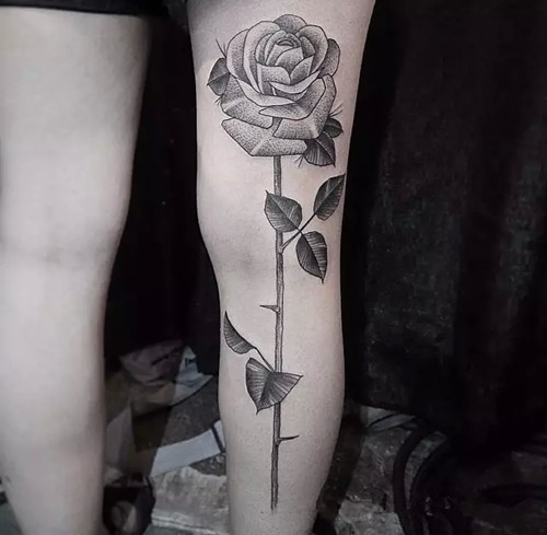 唯美黑灰花草纹身作品集