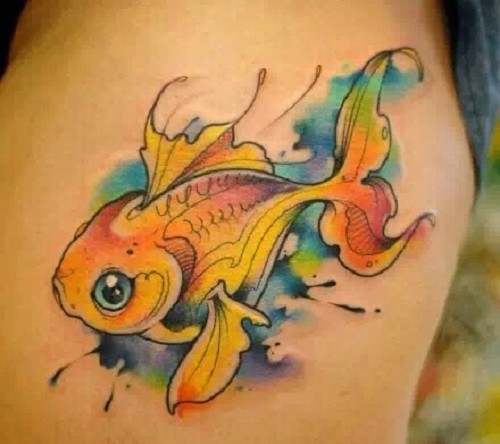 栩栩如生的小鱼纹身