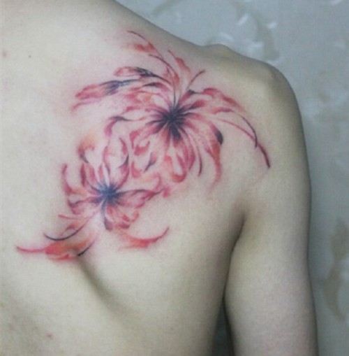 凄凉唯美的曼珠沙华纹身