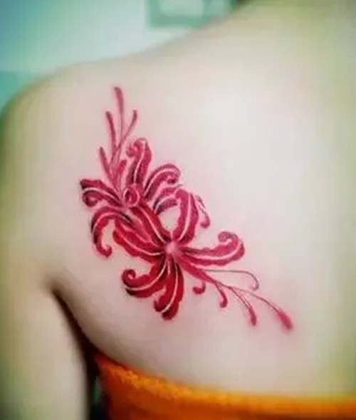 凄凉唯美的曼珠沙华纹身