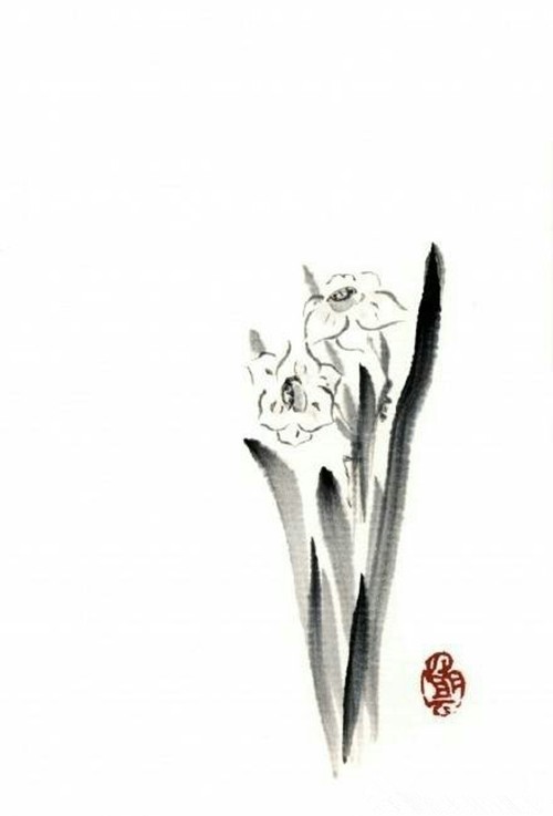 典雅唯美的水墨花草纹身手稿素材集