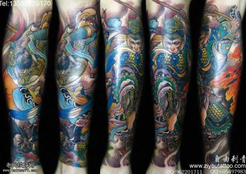 大闹天宫的孙悟空纹身图案