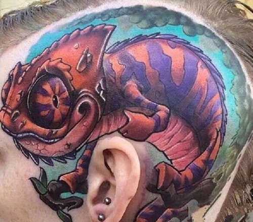 你敢尝试这样的头部纹身吗