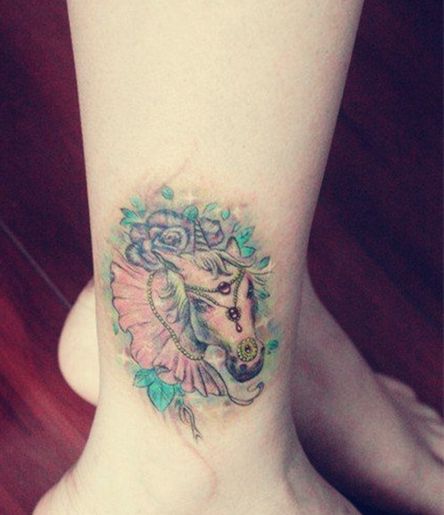 吉祥神兽之腿部独角兽纹身