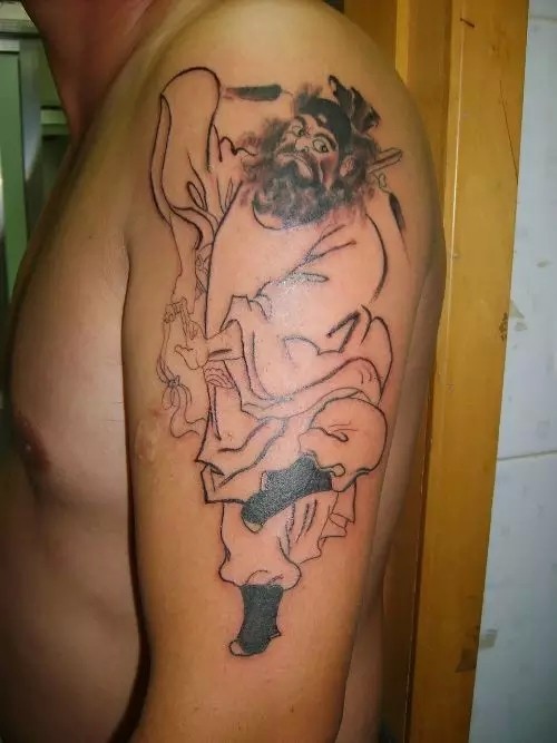 大臂天师钟馗纹身