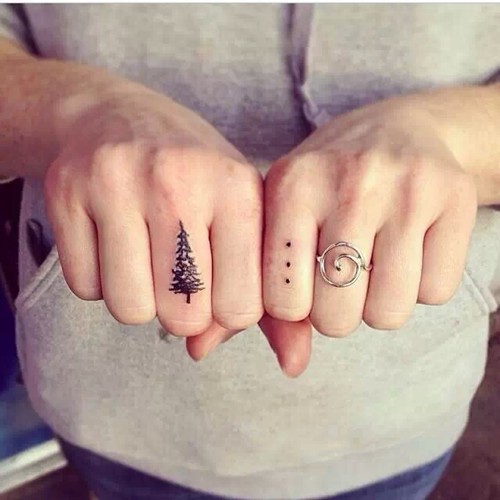 手指简单创意纹身图案