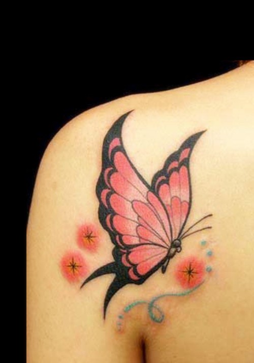 女生最爱的唯美蝴蝶纹身