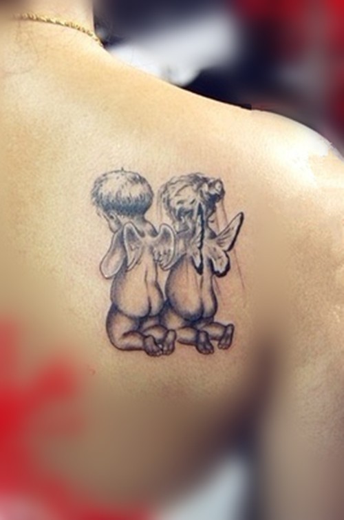 可爱的小天使纹身图案