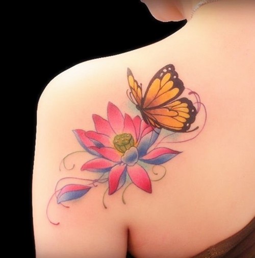 女生最爱的唯美蝴蝶纹身