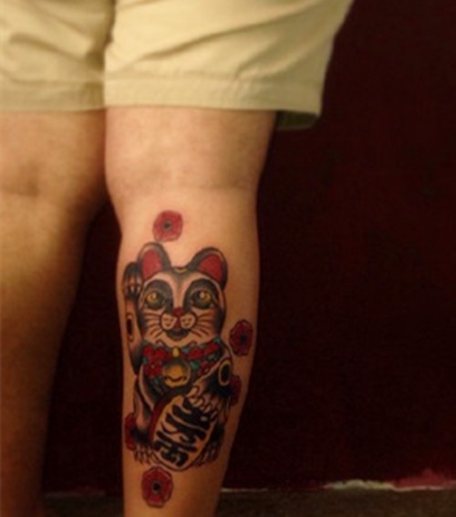 女生最爱  超可爱的招财猫纹身