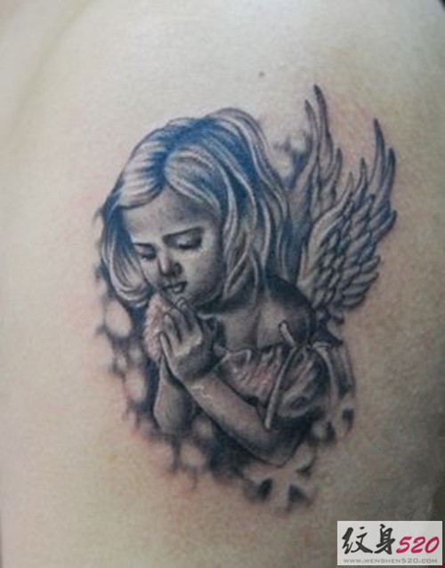 呆萌可爱的天使纹身