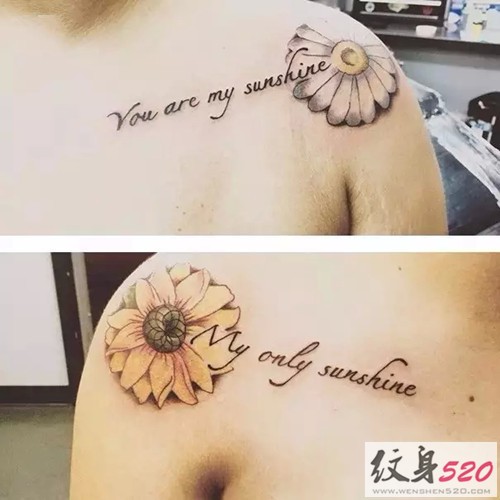 充满浓浓爱意的母女纹身