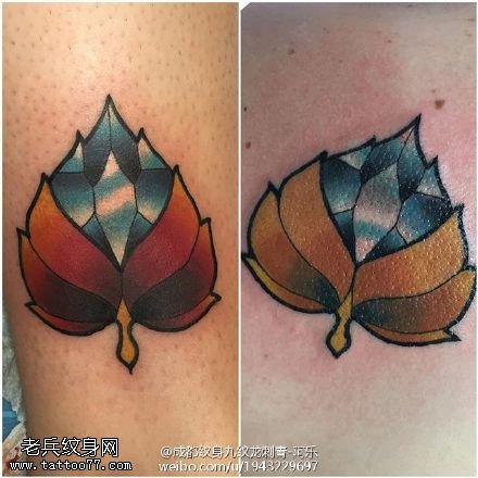 小腿的钻石纹身图案