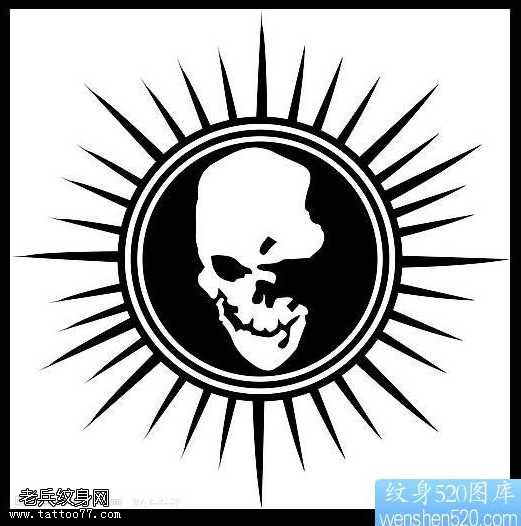 手稿图腾太阳纹身图案