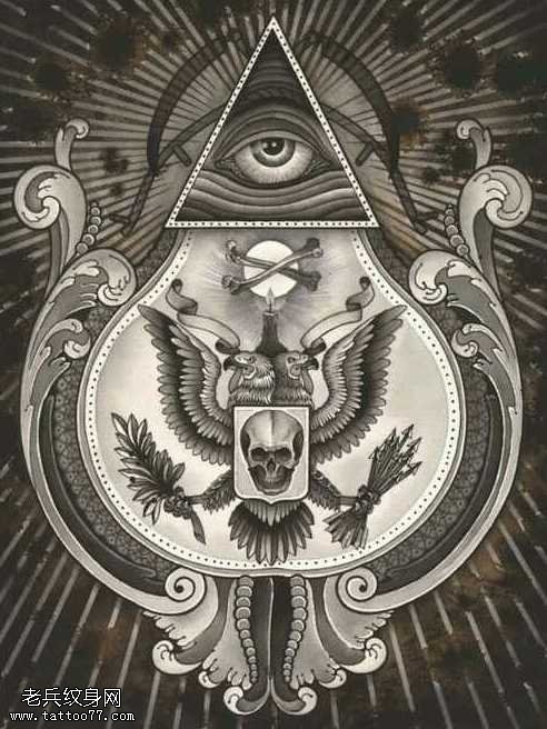手稿帝全知之眼纹身图案
