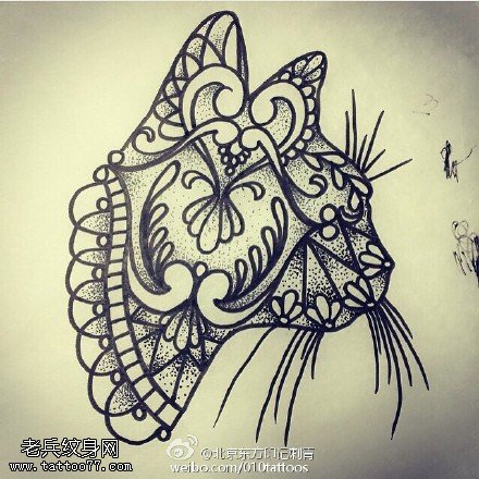 手稿小老虎纹身图案